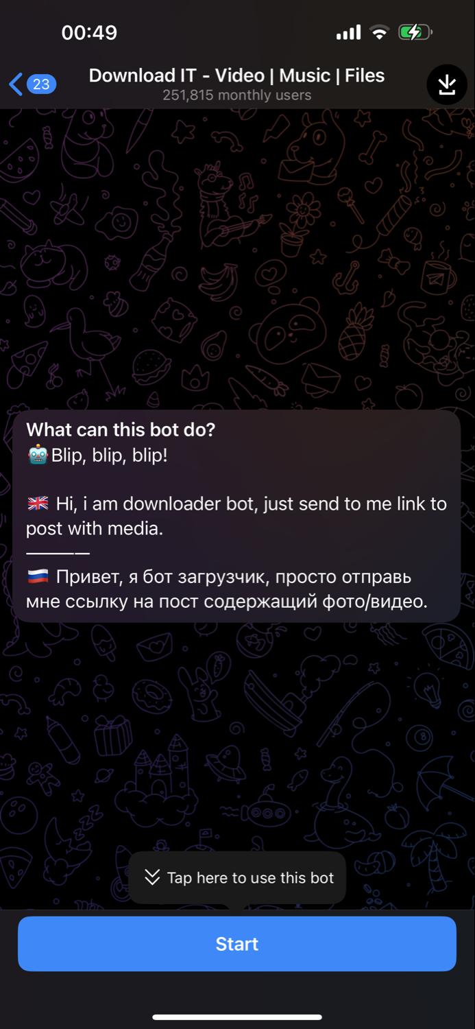 Telegram Bot Screen